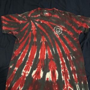 Spitfire Red and Black Tie-Dye Short Sleeve Tee